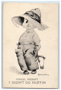 c1910's Little Boy Honor Bright I Didn't Do Nuffin Wall Minneapolis MN Postcard