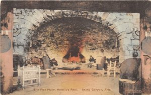 H5/ Grand Canyon National Park Arizona Postcard c1910 Hermit's Rest Fire
