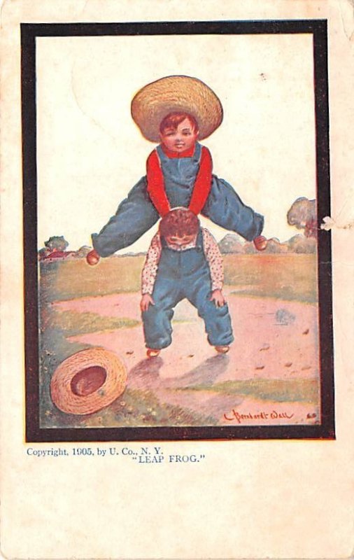 Artist Signed Leap Frog, C Bernhardt Wall 1910 