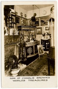 Real Photo Postcard Interior Charlie Brown’s World Treasures Shop England~104444 