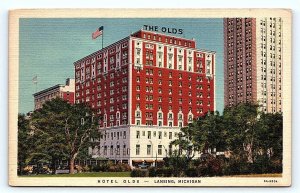 LANSING, MI Michigan ~ HOTEL OLDS  c1930s  Curt Teich Linen  Roadside Postcard