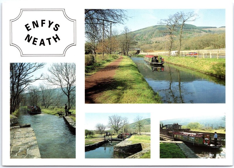 VINTAGE POSTCARD CONTINENTAL SIZE ENFYS RAINBOW NEATH CANAL WALES U.K.