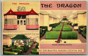 The Dragon Restaurant Washington DC UNP Unused Linen Postcard H12