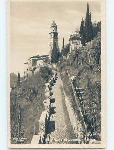 old rppc PATH UP TO OLD BUILDING Morcote - Ticino - Lugano Switzerland HM1399