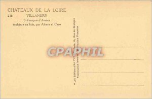 Old Postcard Villandry Castle Loire St Francis of Assisi Wooden sculpture by ...