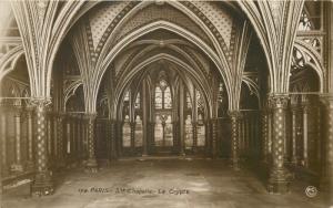 Paris crypt interior photo postcard