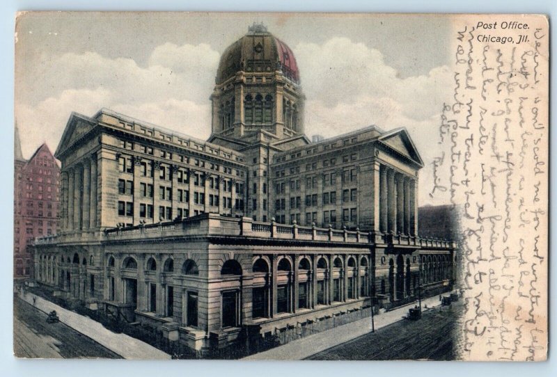 DPO (1872-1927) Sherman PA Postcard Post Office Building Chicago Illinois IL