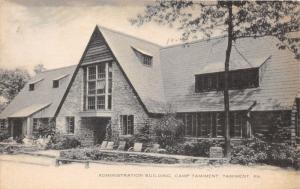 Camp Tamiment Pennsylvania~Administration Building~Ladies in Front Yard~1950 B&W