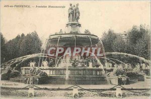 Old Postcard Aix en Provence Monumental Fountain