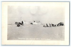 c1950's Trapping Hunting Camp Sled Dogs Point Barrow AK RPPC Photo Postcard