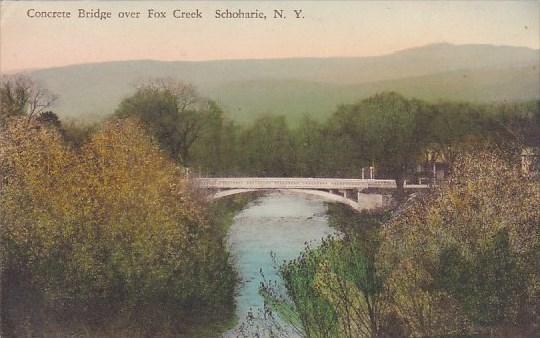 Concrete Bridge Over Fox Creek Schoharie New York Handcolored Albertype 1940