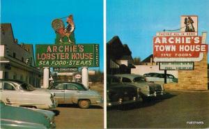 1950s Archie's Lobster House Roadside autos Roanoke postcard 11966