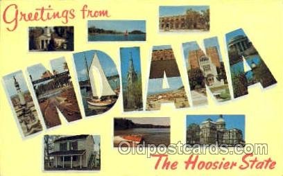 Large Letter State Greetings From Indiana Unused 