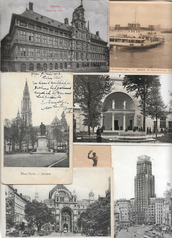 Belgium - Anvers Antwerp Postcard Lot of 22 RPPC and Printed 01.04 