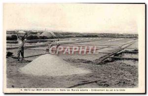 Old Postcard Batz Sur Mer In Salt Marshes Removal of salt has the Gede