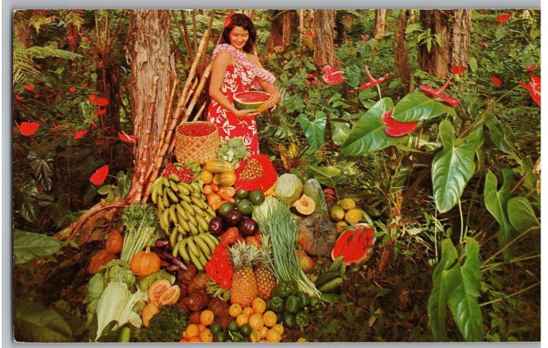 Hawaii's Fruits Hawaii Maiden Vegetables Lush Rain Forest Hawaii Postcard