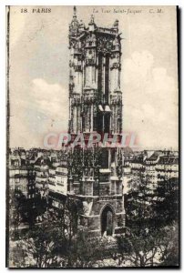 Postcard Old Paris La Tour Saint Jacques