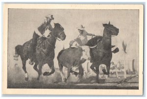 1941 Iowa's Championship Rodeo Horse Cowboy Contest Sidney Iowa Vintage Postcard