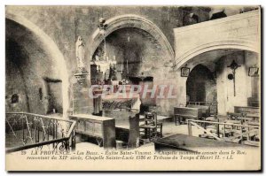 Postcard The Old Saint Vincent Chapel Church Baux monolith excavated in the H...