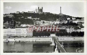 Old Postcard Lyon Courthouse and Fourviere Hill