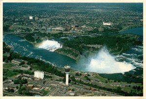 Niagara Falls Ontario Panasonic Tower Queen Victoria Park Canada Horses postcard