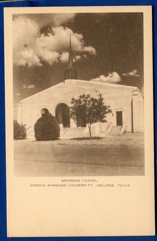 Behrens Chapel Hardin Simmons University Abilene Texas postcard