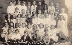 J52/ Cleveland Ohio RPPC Postcard c1910 Leiter Quincy School Students 30