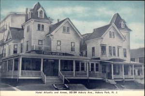 Asbury Park New Jersey NJ Hotel Atlantic and Annex Vintage Postcard