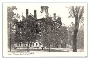 Postcard Court House Kingman Kansas RPPC Real Photo Card