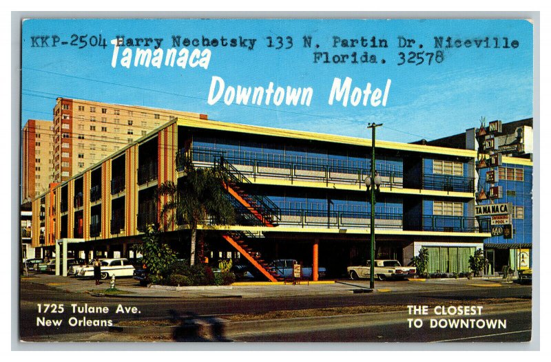 1965 Postcard Tamanaca Downtown Motel New Orleans LA Vintage Standard View Card 