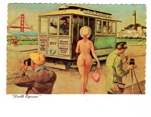 Double Exposure, Nude Woman with Hat and Purse, Photographers, San Francisco,