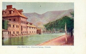 Postcard Hand Tinted View of Bath House Glenwood Springs, CO.     Q5