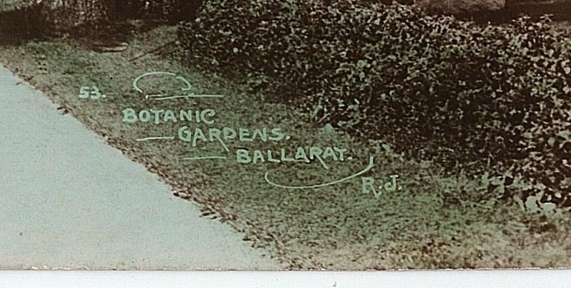 1908 RPPC Botanic Gardens Ballarat R.J. Victoria Australia Real Photo Postcard 