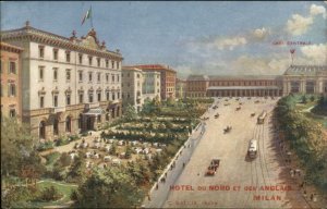 Milan Italy Hotel u Nord et Des Anglais c1910 Postcard