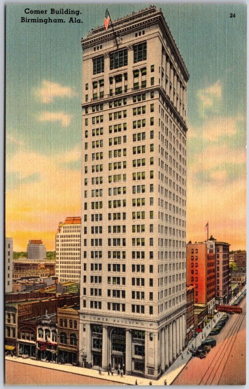 Comer Building Street View Birmingham Alabama Vintage Postcard