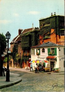 Paris, France MONTMARTRE~Rue de l'Abreuvoir RESTAURANT~Street Scene 4X6 Postcard