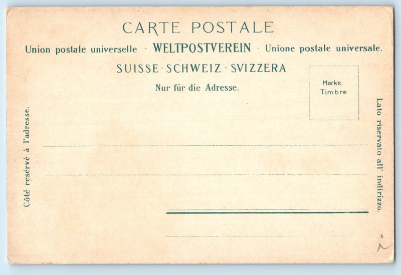 Valais Switzerland Postcard View of Rhône Glacier c1905 Antique Unposted