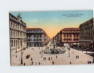 Postcard Piazza della Borsa e Corso Umberto I, Naples, Italy