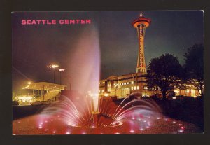 Seattle, Washington/WA Postcard, International Fountain At Night
