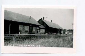 Danbury NH #65 Railroad Train Station Depot RPPC Real Photo Postcard