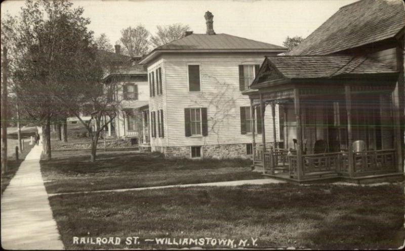 Williamstown NY Railroad St. Homes c1910 Real Photo Postcard