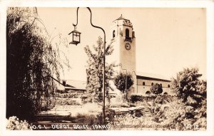 J43/ Boise Idaho RPPC Postcard c1930s O.S.L. Railroad Depot Station  237