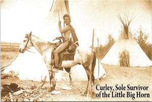 Curley Native American Sole Survivor of Little Big Horn Postcard