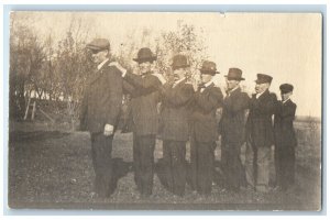 c1910's Mens On Lined Wearing Formal Suit RPPC Photo Unposted Antique Postcard