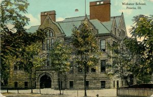 c1910 Wheelock Postcard; Peoria IL, Webster School, Unposted