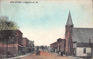 ERIE STREET LINESVILLE PENNSYLVANIA CHURCH POSTCARD 1910