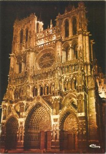 France Amiens(Somme) Cathedrale de nuit Postcard