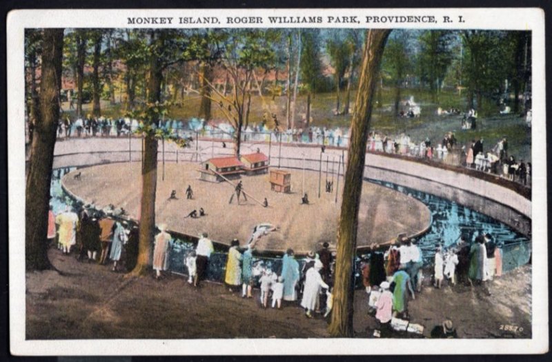 Rhode Island PROVIDENCE Monkey Island Roger Williams Park - White Border