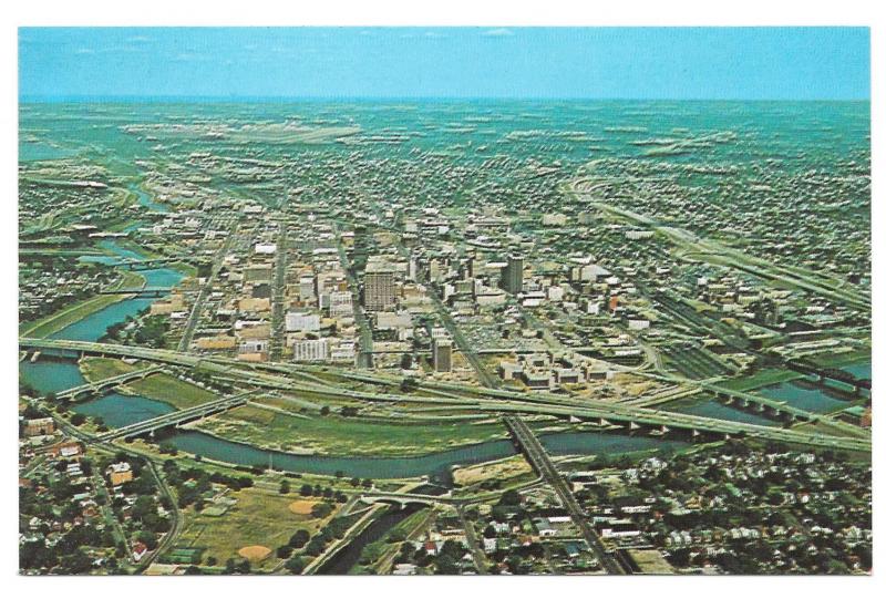 Ohio Dayton Aerial View Vintage Aladdin Studios Postcard