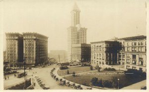 PC CPA US, WA, SEATTLE, COURT HOUSE SQUARE, VINTAGE REAL PHOTO POSTCARD (b6943)